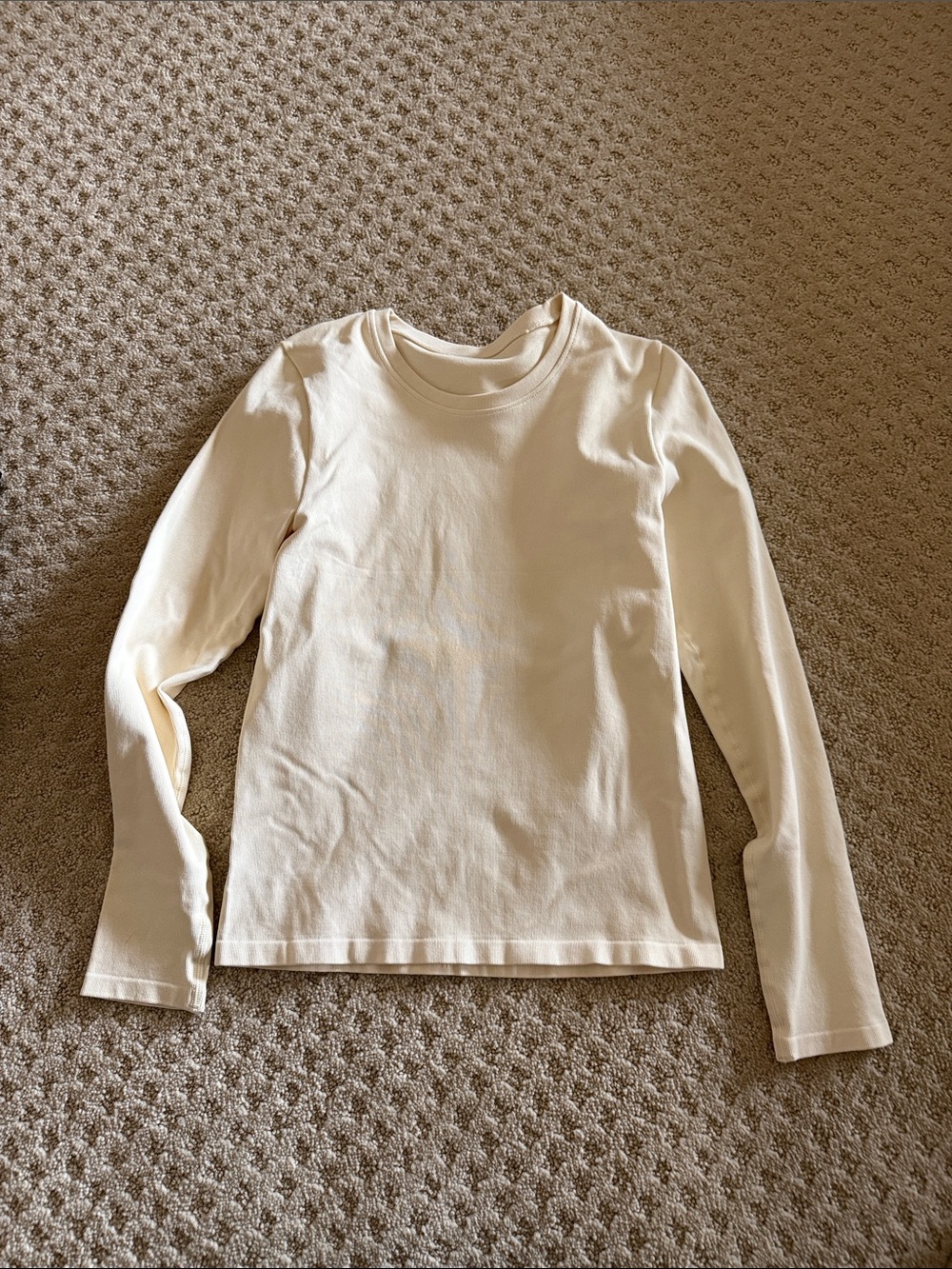 Women’s ribbed Long-Sleeve Crewneck Shirt - Cream